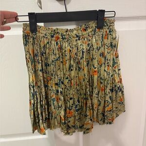 Floral Moss Green Skirt - XS